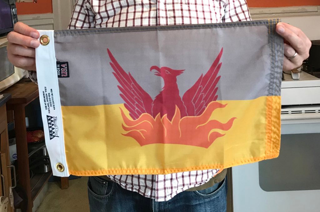 Small - 12" x 18" SF Fog & Gold Flag