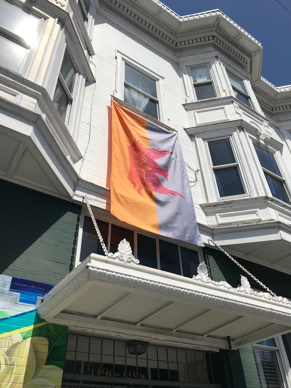 Super Large - 6'x9' / 6'x10' San Francisco Fog & Gold Flag