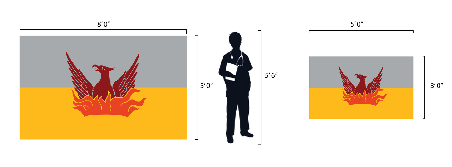 Very Large - 5'x8' San Francisco Fog & Gold Flag