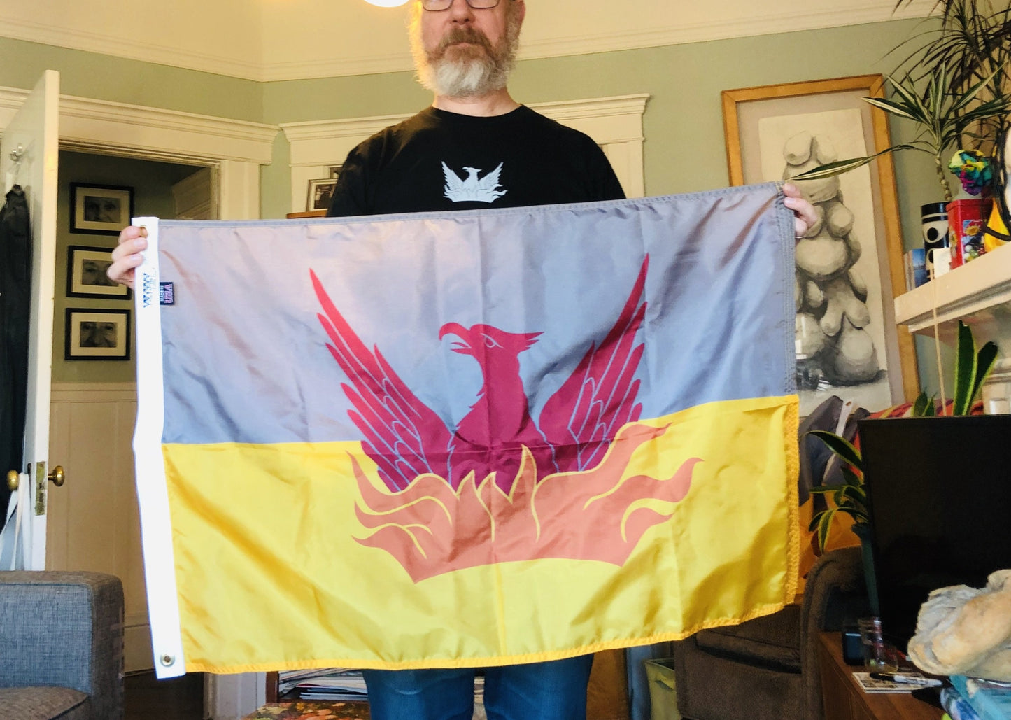 Medium - 2 ft x 3 ft SF Fog & Gold Flag